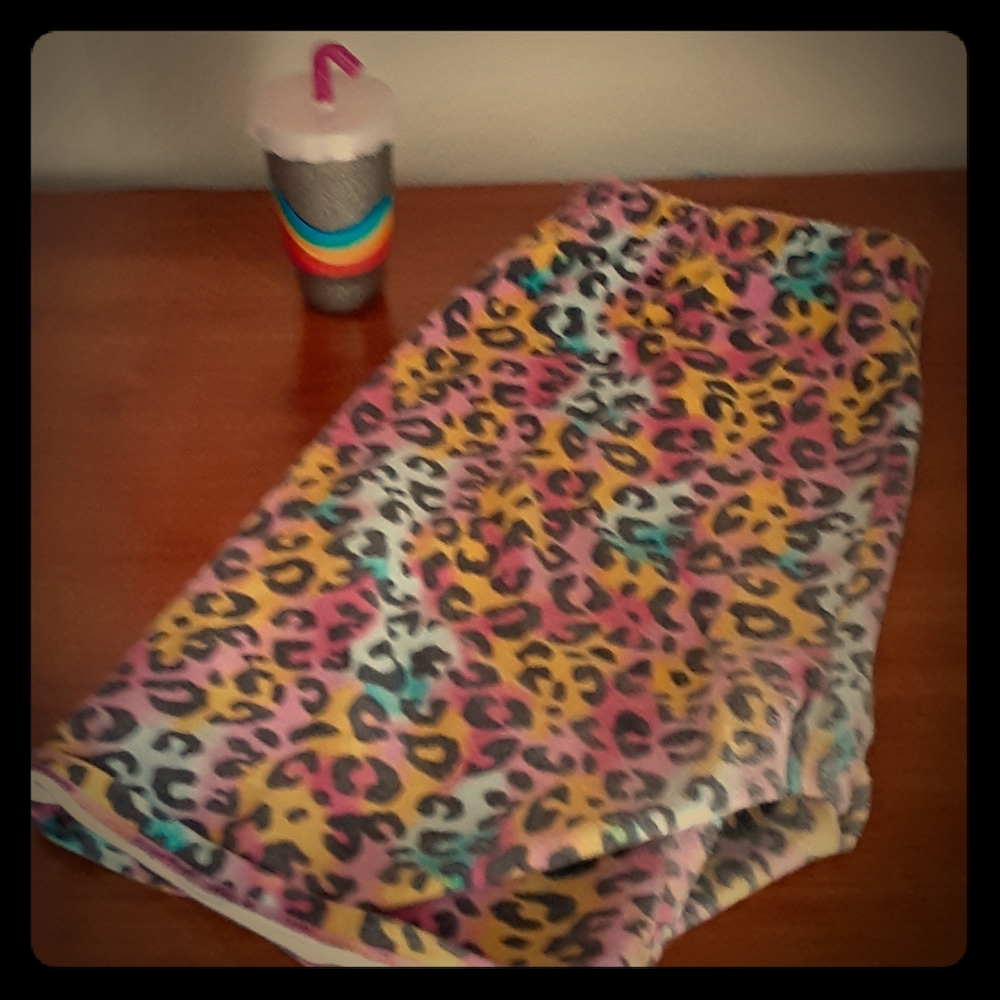 Girl's rainbow leopard shorts